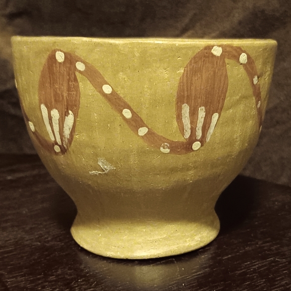 Australian Aboriginal Earthenware Cup & Saucer Handmade Natural Clay Primitive - Picture 3 of 6
